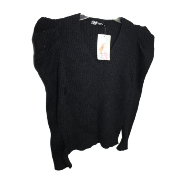 Women's Embellished Puff Sleeve Sweater - Picture 12 of 16